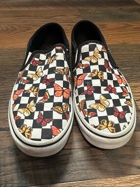 Vans Women’s Checkerboard Butterfly Slip‑On Sneakers